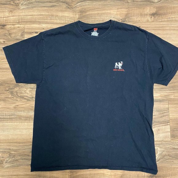 VINTAGE Big Dogs Shirt XL Navy Blue Funny Parody Graphic Tee Mens XL - Picture 3 of 3